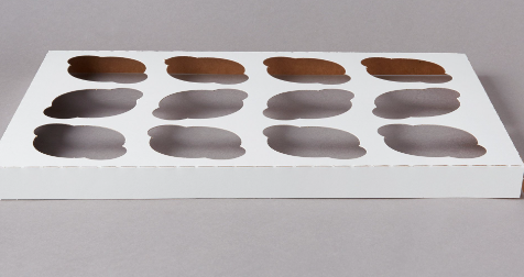CUPCAKE INSERT 12 PLAIN THUMB INSERT ( fits 14x10x4 CUPCAKE BOX ) 100/CS ^^