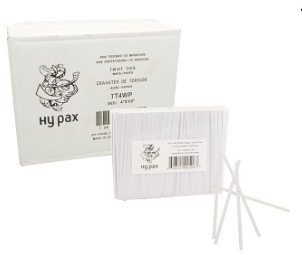 TWIST TIES WHITE 4" (TT4WP) 2M/PKG 25pkg/CS HY PAX ^^