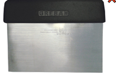 SCRAPER DOUGH 6"x3" SS BLADE PLASTIC HANDLE ^^