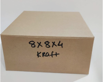 BOX CAKE BAKERY 8x4x4" KRAFT (1-5575) 100/BDL