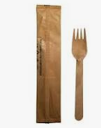 CUTLERY WOODEN FORK INDIVIDUALLY WRAPPED (HS-WF1000-PW) 1000/CS