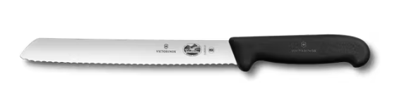 KNIFE BREAD 8" SLANT TIP BLADE FIBROX BLACK (5253321) VICTORINOX