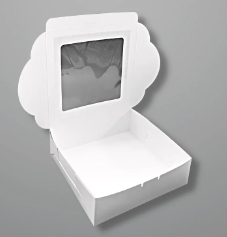 BOX CAKE 8"x8"x2.5" WITH A CELLO WINDOW 250/BDL
