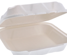 CONTAINER BAGASSE COMP. CLAMSHELL 8x8x3" (150/cs) Eco Craze,Earth choice,Eco gar