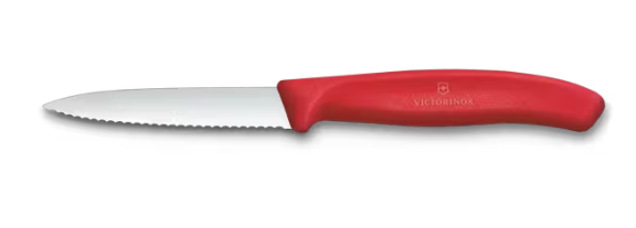 KNIFE PARING 3.25" SERRATED SPEAR POINT RED HANDLE (6.7631) VICTORINOX