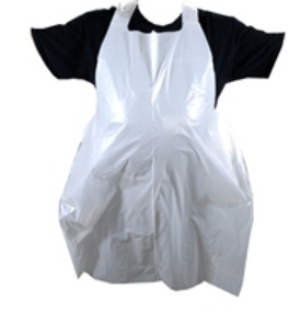 APRON POLY WHITE DISPOSABLE 28 X 46" 3MIL 100/bx 5 BX/CASE HY-FIVE (DAP200S)