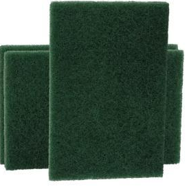 SCOURING PAD GREEN MEDIUM DUTY 6" X 9" (F96C) 10/PKG ^^