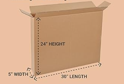 CORRUGATED Box 30x5x24 32C Kraft Full Overlap 20/120