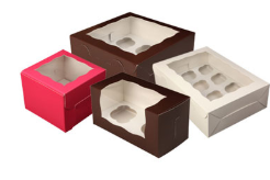 CUPCAKE CARTON WHITE 7X7X4 NO WINDOW 4PK 100 BDL