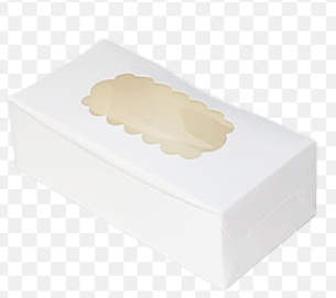 CUPCAKE CARTON WHITE WITH WINDOW 2-PACK 8"X4"x4" 100 BDL