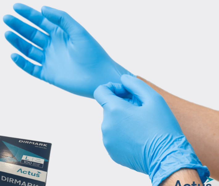 GLOVES BLUE NITRIL PF MEDIUM (GI-NBPF40) 100/BX 10BX/CS