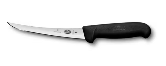 KNIFE 6" BONING CURVED/STIFF BLADE BLACK FIBROX HANDLE 5660315