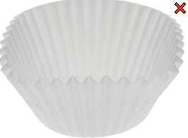 BAKING CUP PAPER WHITE (FC1875X450) 1 7/8"X1 5/16"  500 SLV 10M/CS ^^