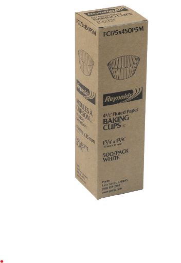BAKING CUP PAPER  WHITE FC175X450P5M -   1 3/4"X 1-3/8" 10X500/SL 5000/CS