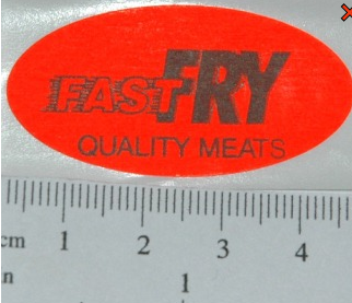 LABEL FAST FRY - RED OVAL  650/RL