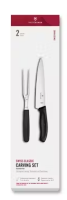 KNIFE CARVING SET W/ FORK BLACK  (6.7131.2G ) VICTORINOX