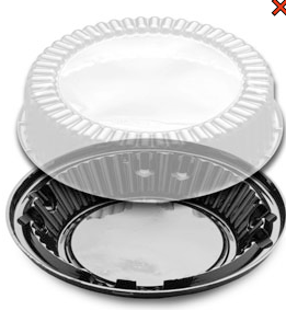 CONTAINER PIE BLACK BASE 10" HIGH DOME LID 160/CS (J45-1)  D&W