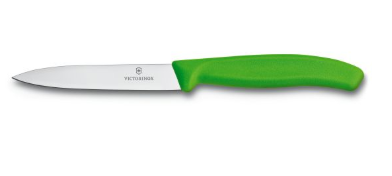 KNIFE PARING SPEAR POINT 4" GREEN HANDLE  (6.7706.L114)    VICTORINOX