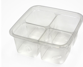 CONTAINER CLEAR 6" SQUARE 4 COMPARTMENT(Y6S-32-4C) 360/CS  PACTIV ^^