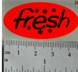 LABEL FRESH IN RED OVAL (0844)  1000/ROLL