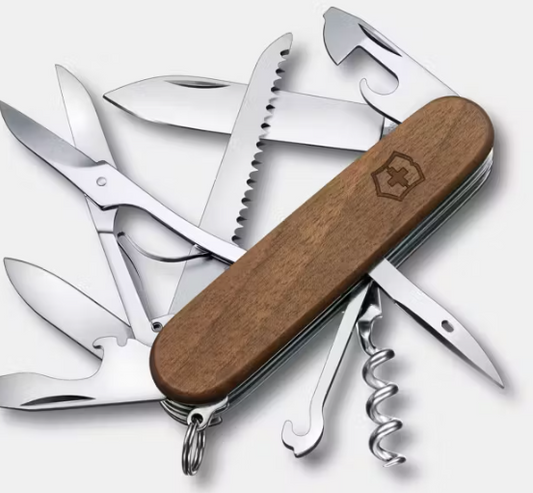 KNIFE POCKET "THE HUNTSMAN" WALNUT WOOD HANDLE (1.3711.63) VICTORINOX/SWISS ARMY