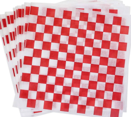 BASKETLINER R/W CHECKERED GREASE RESISTANT 12"x12" (135107) 2M/CS VIC BAY