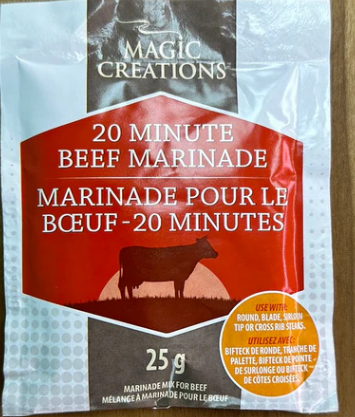 MARINADE MAGIC CREATIONS 20 MINUTE BEEF REDUCED SODIUM 25GR 50/CS