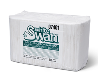 NAPKIN PAPER VICBAY LUNCHEON  1PLY 1/4FL WH@ 12X500