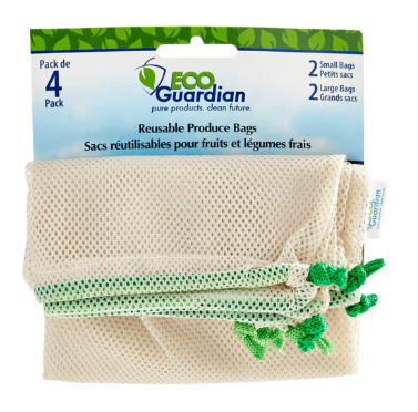 BAG PRODUCE *ECO* REUSABLE POLYESTER MESH (133018) 4/PKG 50PKG/CS ECO GUARDIAN