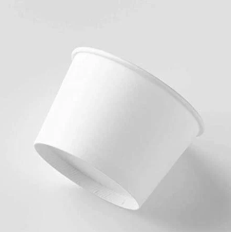 CUP PAPER SUNDAE 8OZ WHITE DESIGN (8FCPC-P-PLAIN)  20X50/SLV 1M/CS SOLO