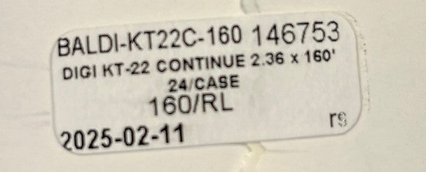 LABEL SCALE 2.36" X 160' CONTINUOUS DT NTC PERM BLANK 1 9/16" CORE 24/CS